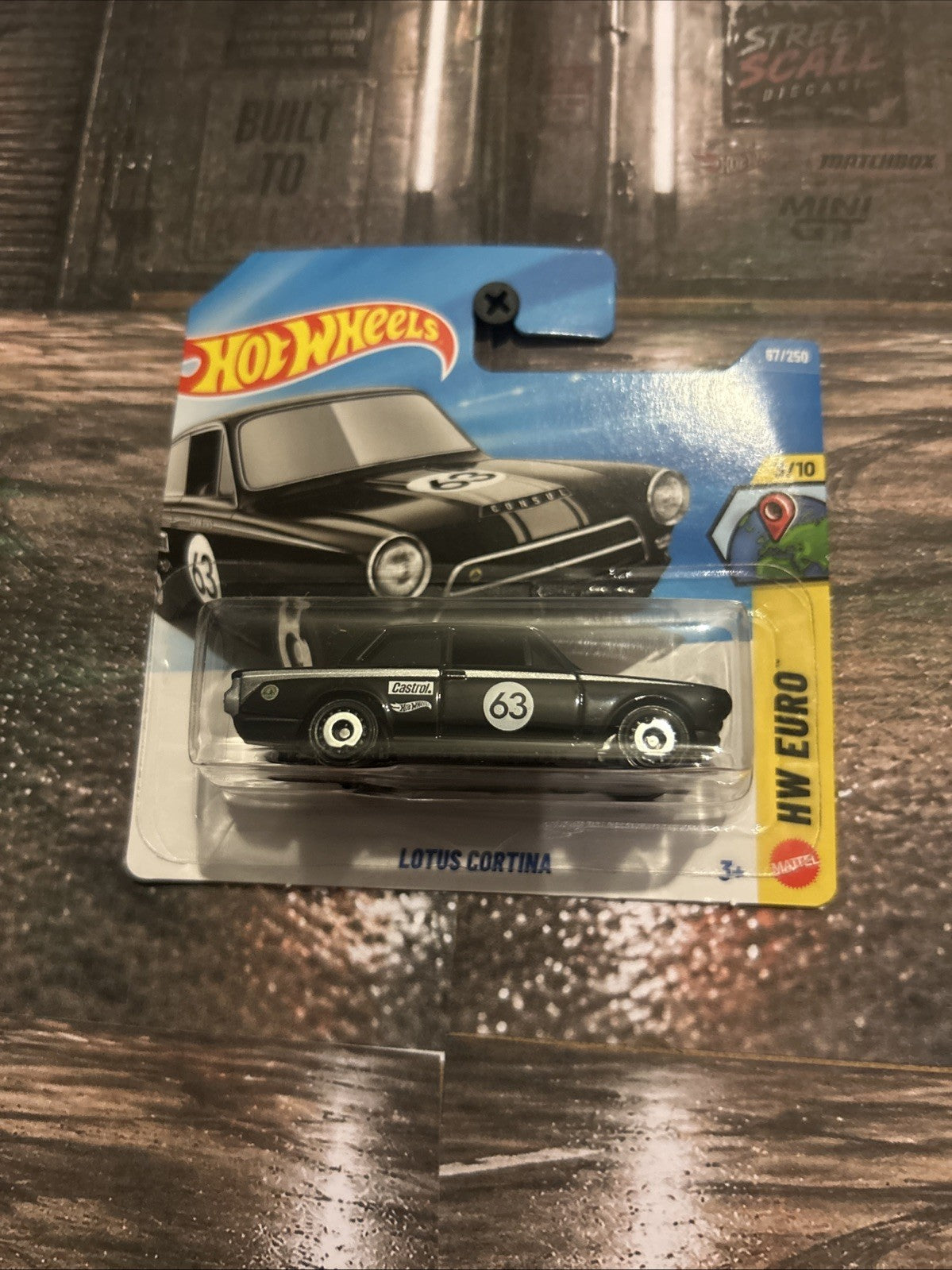 Hot Wheels 1965 Lotus Cortina Black/White Diecast, Unopened Box