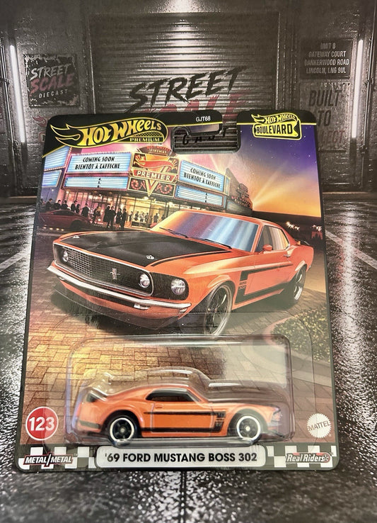 Hot Wheels Premium Boulevard Real Riders '69 Ford Mustang Boss 302